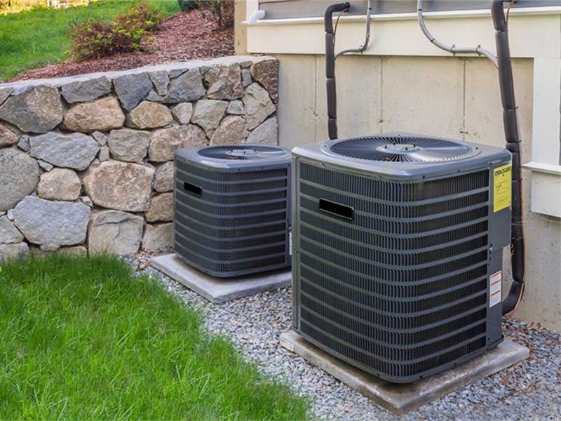 Two black air conditioners