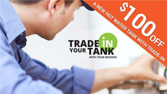 $100 off a new hot water tank with trade-in coupon
