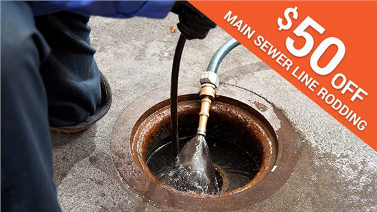 $50 off main sewer line rodding coupon