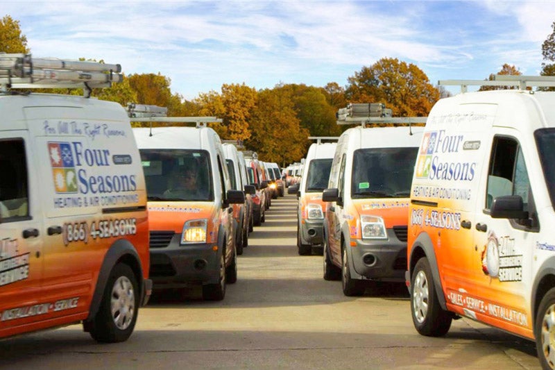 fleet of Four Seasons vans
