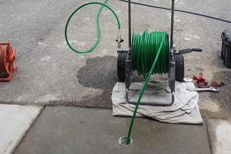 hose going into sewer