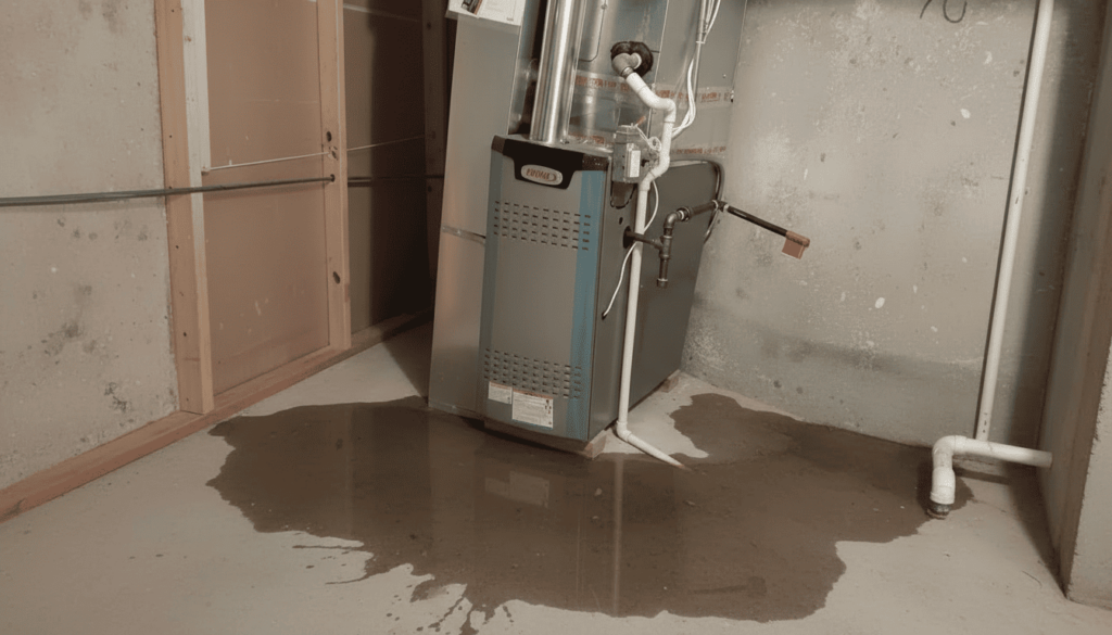 furnace with a big pool of water around it