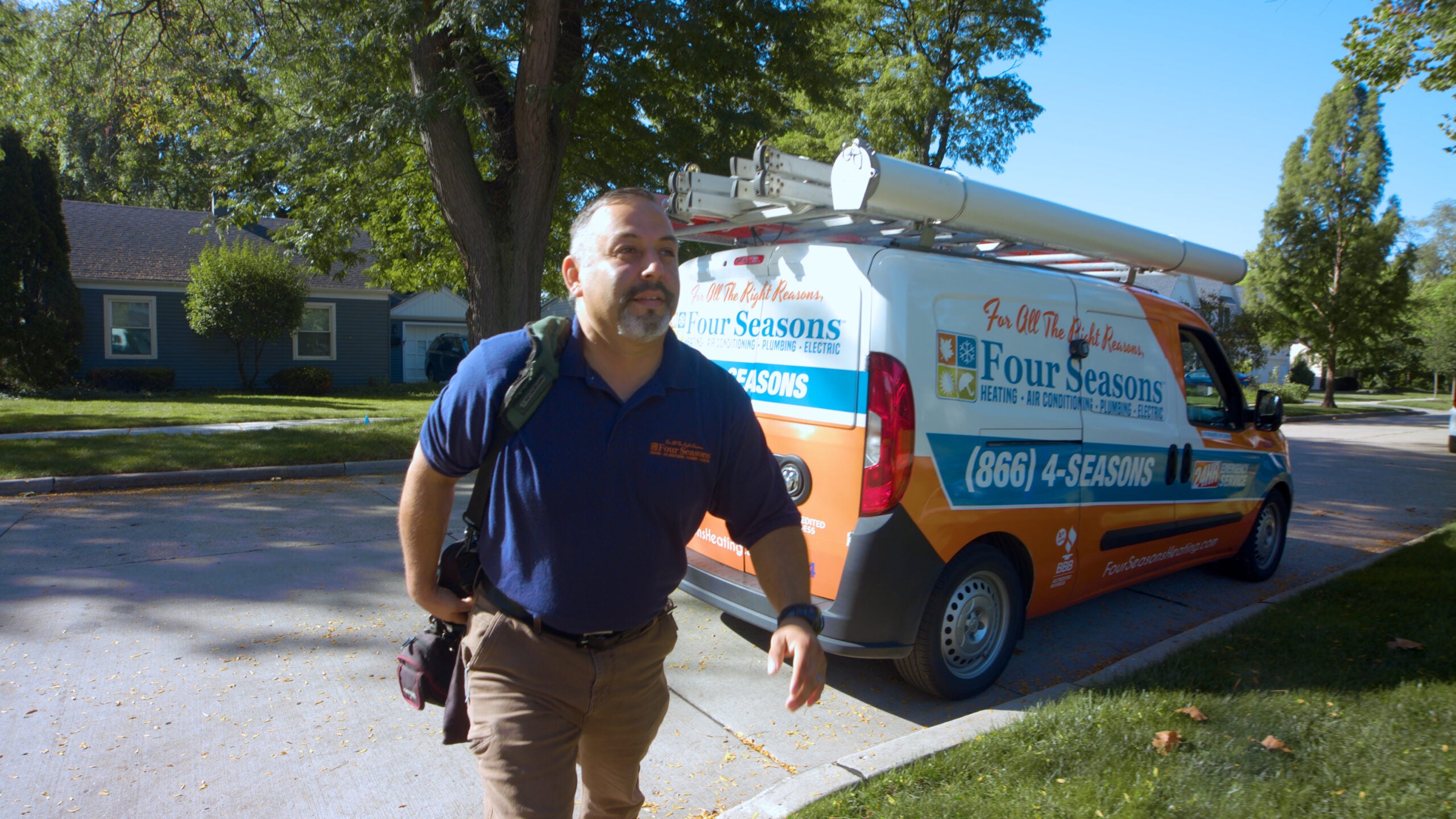 Four Seasons Technitian getting to an emergency location