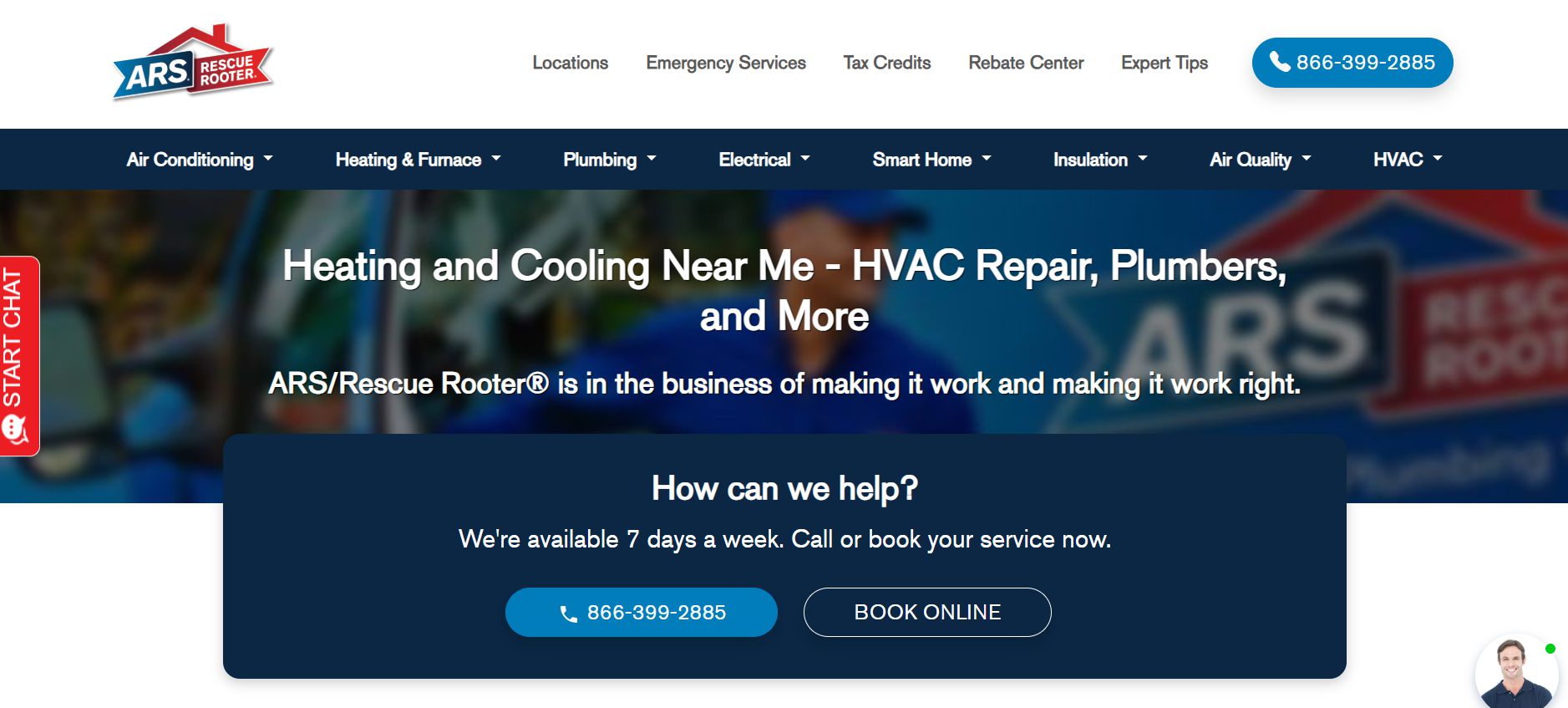 ARS Rescue Rooter national HVAC service provider